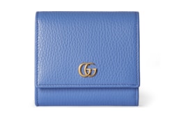日常を彩る*GUCCI* 日本限定 ダブルG バイカラーミニ ウォレット ダブルG バイカラー ミニ ウォレットライトブルー＆ベージュ
