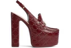 Women's Horsebit platform loafer slingback in Rosso Ancora Women's Horsebit platform loafer slingback in Rosso Ancora