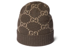 【GUCCI】 GG jacquard cashmere beanie GG cashmere jacquard hat in off white and beige | GUCCI® US