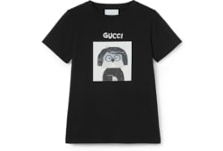 グッチ　キッズ　半袖　Tシャツ　プリント　ロゴ　120cm チルドレンズ〕プリント コットン Tシャツブラック | GUCCI公式