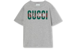 Children's printed cotton T-shirt in light grey | GUCCI® US