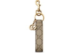 GUCCI Key holder ring chain Bag charm AUTH logo Rare Silver