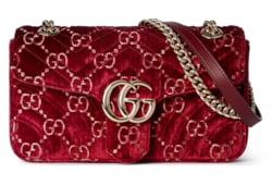 GG Marmont small shoulder bag in Rosso Ancora velvet GUCCI Canada