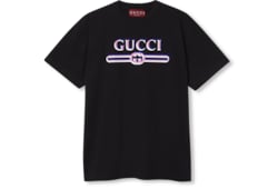 Printed cotton jersey T-shirt in Black Ready-to-wear | GUCCI® SI