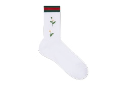 GUCCI ソックス 24〜26cm Gucci Men Tiger Applique Stripe William CottonBlend Socks