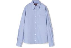 Embroidered Oxford cotton shirt in Blue Ready-to-wear | GUCCI® SI