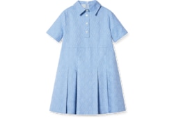 Children's cotton dress with GG Shadow in light blue | GUCCI® US Children's cotton dress with GG Shadow in light blue | GUCCI® US