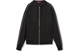 Embroidered jersey zip jacket in black | GUCCI® GR