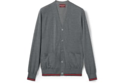 GG インターシャ ウール カーディガングレー | GUCCI公式