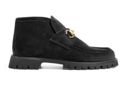 Women's Horsebit ankle boot in black suede | GUCCI® US