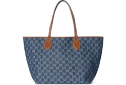 Gucci ネイビー　デニム　バッグ グッチ トーティッシマ〕ラージ トートバッグブルー GGデニム