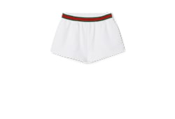 Cotton jersey shorts with Web in white | GUCCI® US