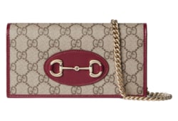 商品画像：Gucci Horsebit 1955 card case wallet in beige and dark brown 4