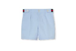 新作【GUCCI】マリナチェーン コットンポプリン ショートパンツ ベビー〕コットンポプリン ショートパンツライトブルー | GUCCI公式
