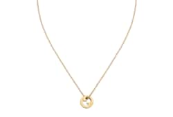 【GUCCI】グッチ ブロンディ クリスタル ペンダント ネックレス Gucci Blondie crystal pendant necklace in light gold-toned