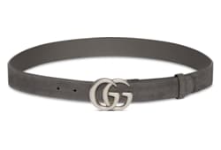 GG Marmont thin belt in Black Leather | GUCCI® SI