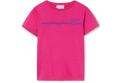チルドレンズ〕プリント コットン Tシャツフューシャピンク