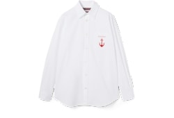 Cotton poplin shirt with embroidery in white | GUCCI® US Cotton poplin shirt with embroidery in white | GUCCI® US