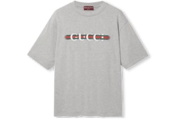 Printed cotton jersey T-shirt in grey | GUCCI® US