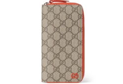 GUCCI ベージュ ダブルG ジップアラウンドウォレット ダブルG バイカラー ジップアラウンドウォレットライトブルー