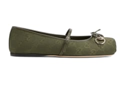 【美品】GUCCI グリーン フラットシューズ 38 グッチ　イタリア製 美品】GUCCI グリーン フラットシューズ 38 グッチ イタリア製
