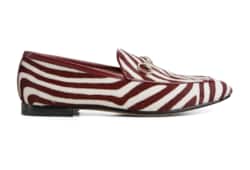 Women's Gucci Jordaan loafer in white and Rosso Ancora calf