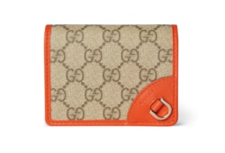 注目の新作♪【GUCCI】〔GGエンブレム〕ミニジップウォレット GGエンブレム〕スモールウォレットベージュ＆ブラウン GG