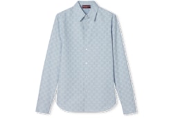 Gucci シャツ Reversible wool and GG denim shirt in black and dark grey