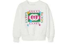 【可愛いロゴ入り♪】GUCCI プリントコットンスウェットシャツ チルドレンズ〕プリント コットン スウェットシャツホワイト