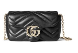 1回のみ着用GUCCI GGマーモント 39 本革ラムレザー GUCCI 新品同様品 グッチ GGマーモント キーチェーン付き