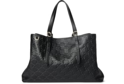 GUCCI GGエンブレム ラージ トートバッグ GGエンブレム〕ラージ トートバッグ ブラック レザー | GUCCI公式
