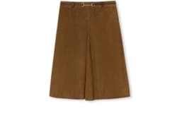 Suede skirt with Horsebit in light brown | GUCCI® ZA