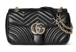 M*e様 Gucci ブラック レザー ショルダーバッグ グッチ グッチシマ レザー ショルダーバッグ ブラック 201446