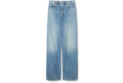 Wide leg denim pants in light blue | GUCCI® MX