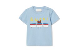 GUCCI 水色 Tシャツ 100cm ベビー〕プリント コットン Tシャツライトブルー | GUCCI公式