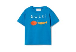 GUCCI ベビー Tシャツ 80 Baby T-shirt with Gucci logo in white cotton | GUCCI® US