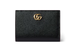 2019年新作 GUCCI GG MARMONT 折りたたみ財布 NERO ダブルG 二つ折りウォレットブラック&レッド レザー | GUCCI公式