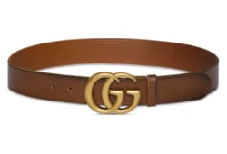 ダブルG ワイドベルト ブラウン レザー | GUCCI公式