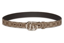 GUCCI ベージュ ターコイズ ベルト GG Marmont thin belt in Neutral Leather | GUCCI® SI
