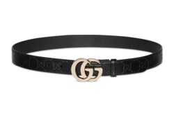 GG Milano belt in black GG leather | GUCCI® SG