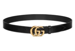 GGマーモント〕シャイニーバックル ベルトブラック レザー