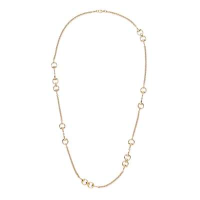 Gucci horsebit necklace gold sale