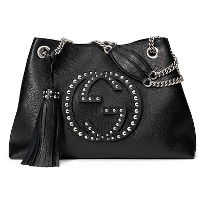 Soho medium shoulder bag in black leather GUCCI Australia