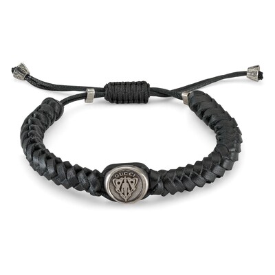 Gucci leather bracelet mens sale
