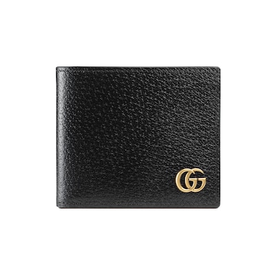 GGマーモント〕 二つ折り レザーウォレットブラック レザー | GUCCI® JP