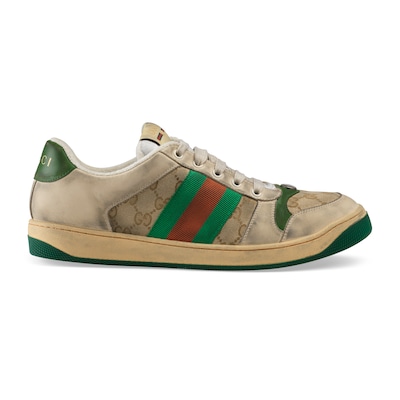 GG Canvas / White Leather Men's Screener Sneaker | GUCCI® US