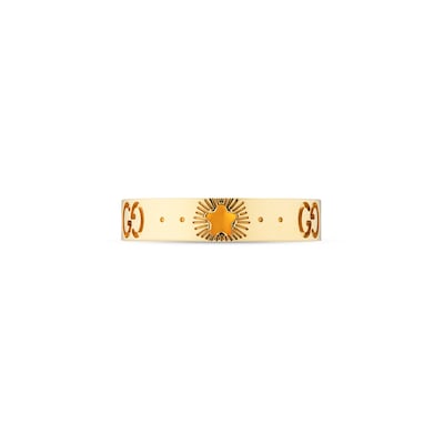 アイコン〕オンrナイン限定 スター イエローゴールド リング18K
