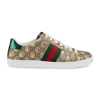 Sneaker Gucci Ace GG Supreme para mujer con abejas inGG Supreme beige y ebano GUCCI MX