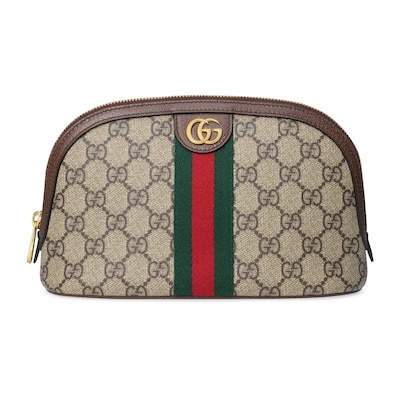 Gucci, Bags, Gucci Gg Supreme Monogram Blooms Large Cosmetic Case Beige  Multicolor Dry Rose