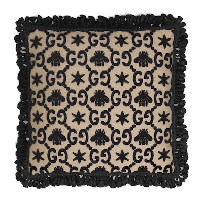 Black GG Jacquard Cushion | GUCCI® US